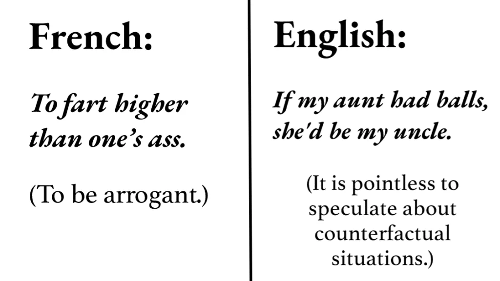 Hilarious idioms from different languages.