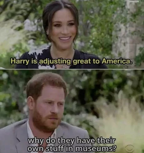 Face - MTIDE Harry is adjusting great to America. why do they have their own stuff in museums?